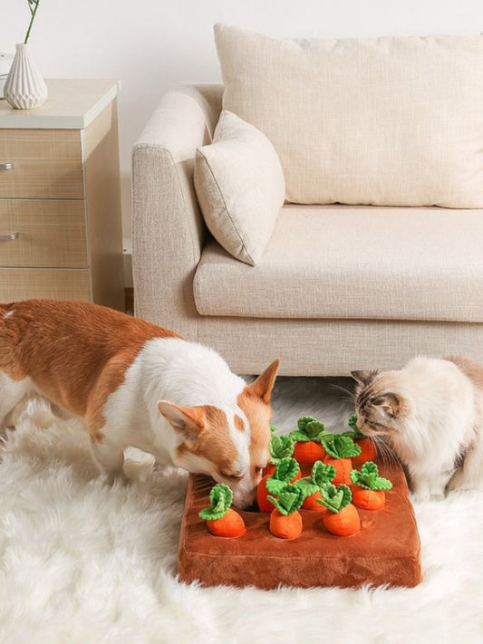 Plush Carrot Snuffle Toy for Dogs