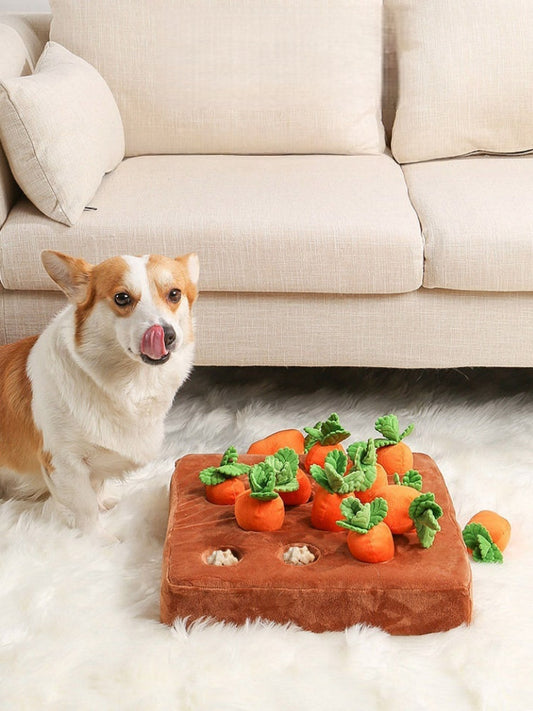 Plush Carrot Snuffle Toy for Dogs