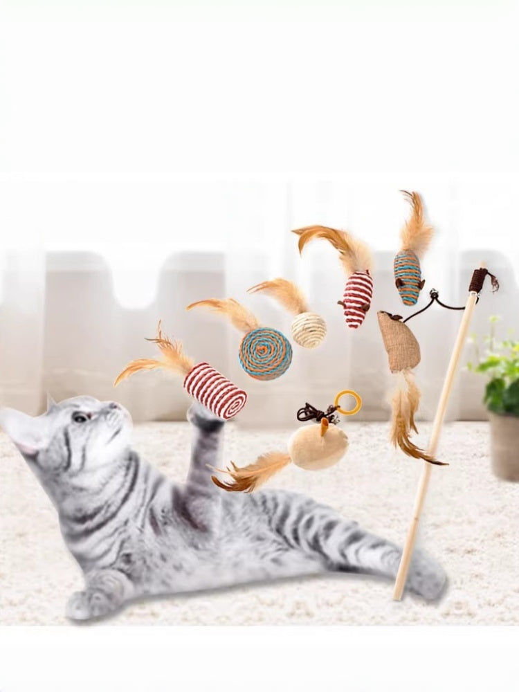 7-Piece Cat Teaser Toy Set