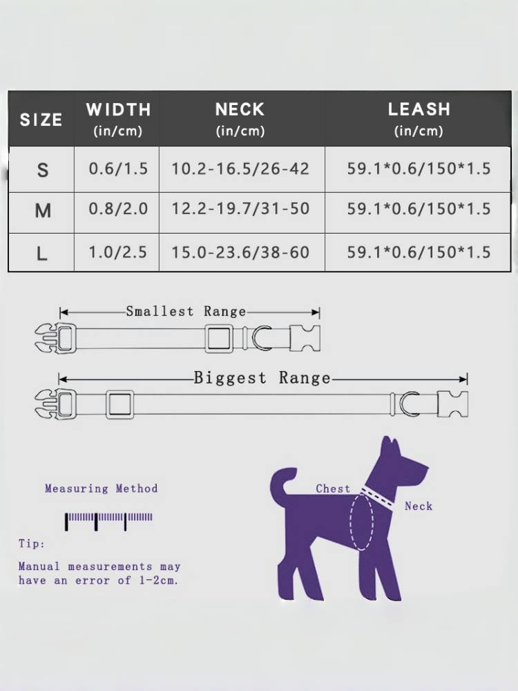 Engravable Dog Collar & Leash Set
