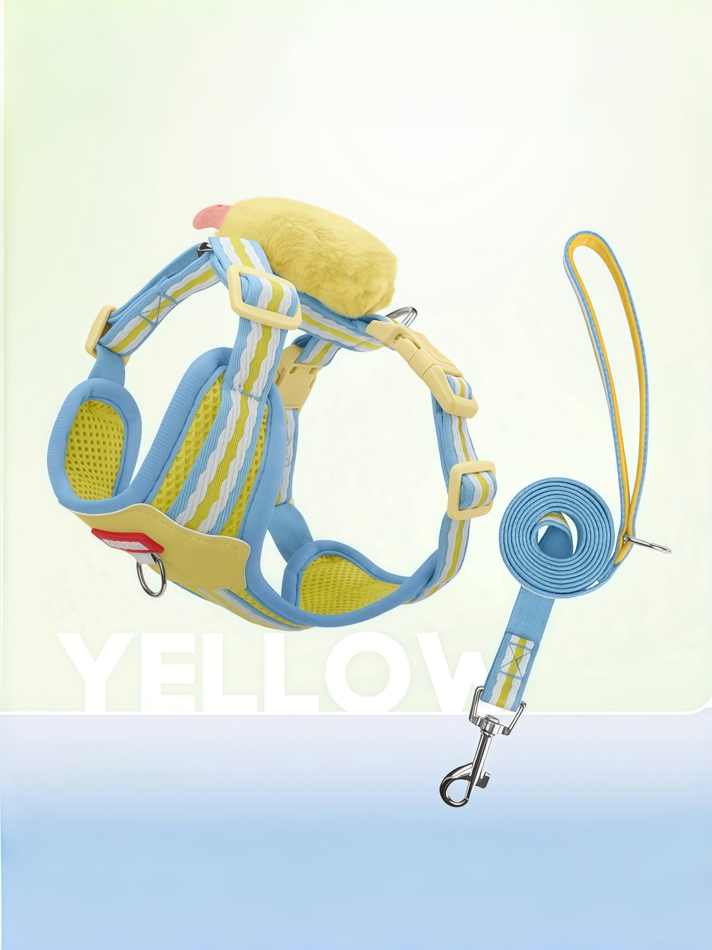 Dopamine Colorblock Mesh Dog Harness with Plush Monster