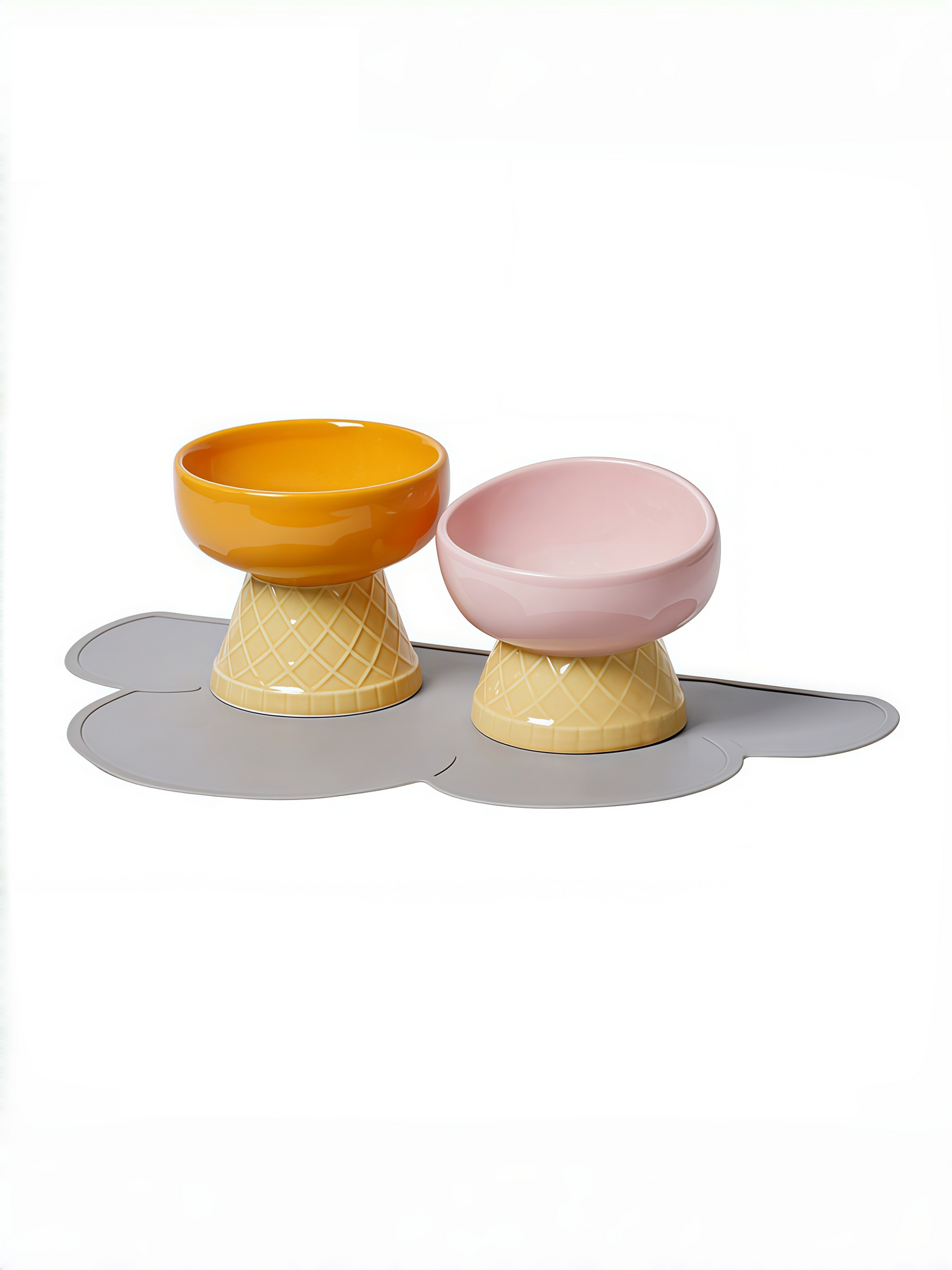 Ice-Cream Style Ceramic Cat Bowl