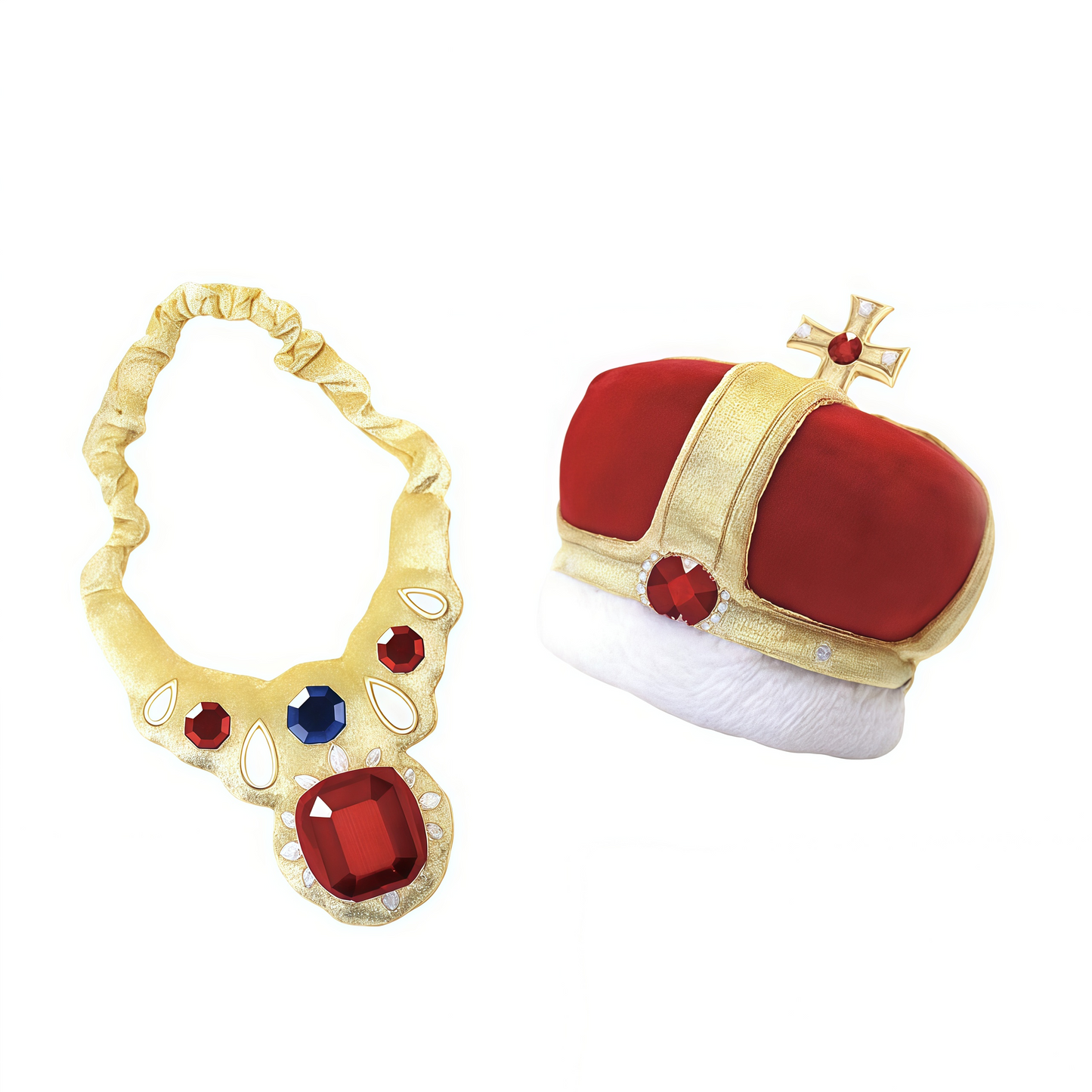 Squeaky Crown & Gem Plush Chew Toy Set