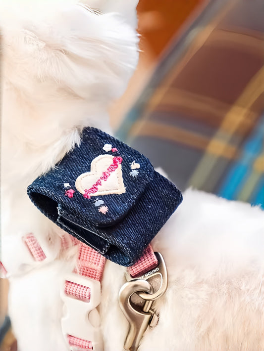 Warm Denim Vest Harness & Leash Set