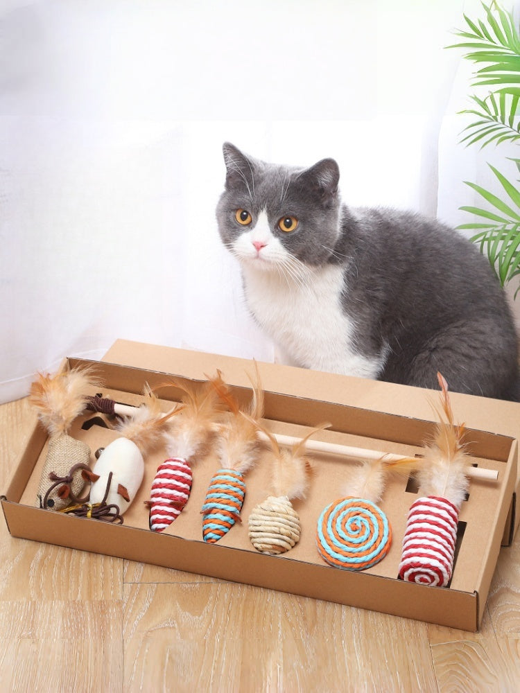 7-Piece Cat Teaser Toy Set