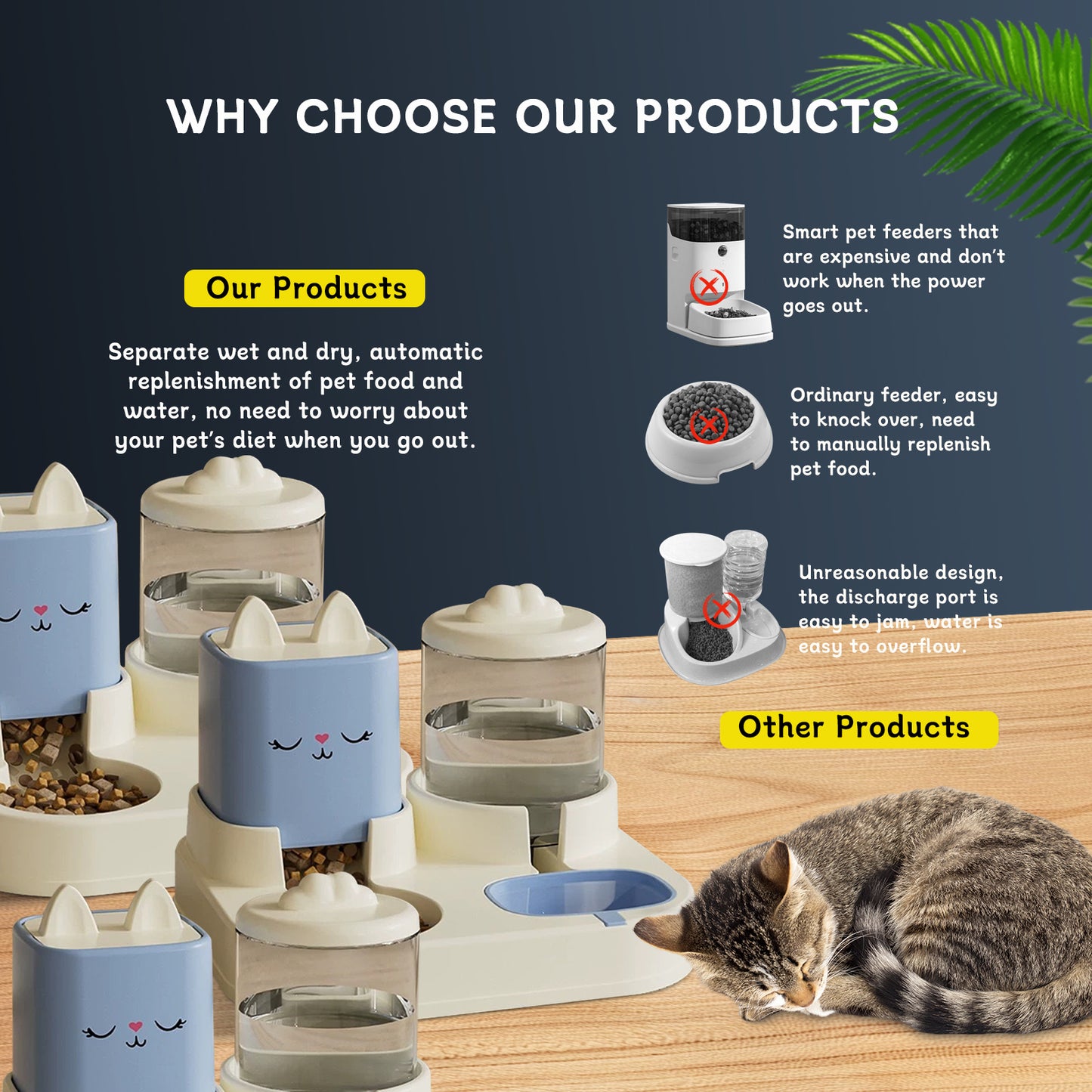 Cute Dual Pet Feeder & Water Dispenser