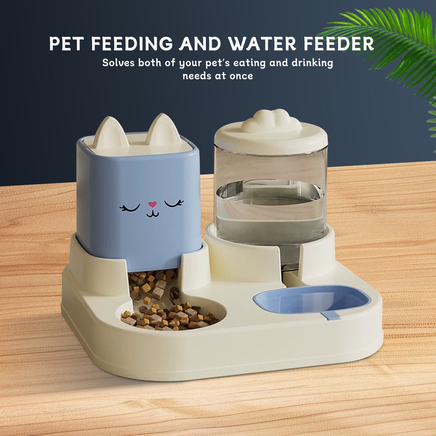 Cute Dual Pet Feeder & Water Dispenser