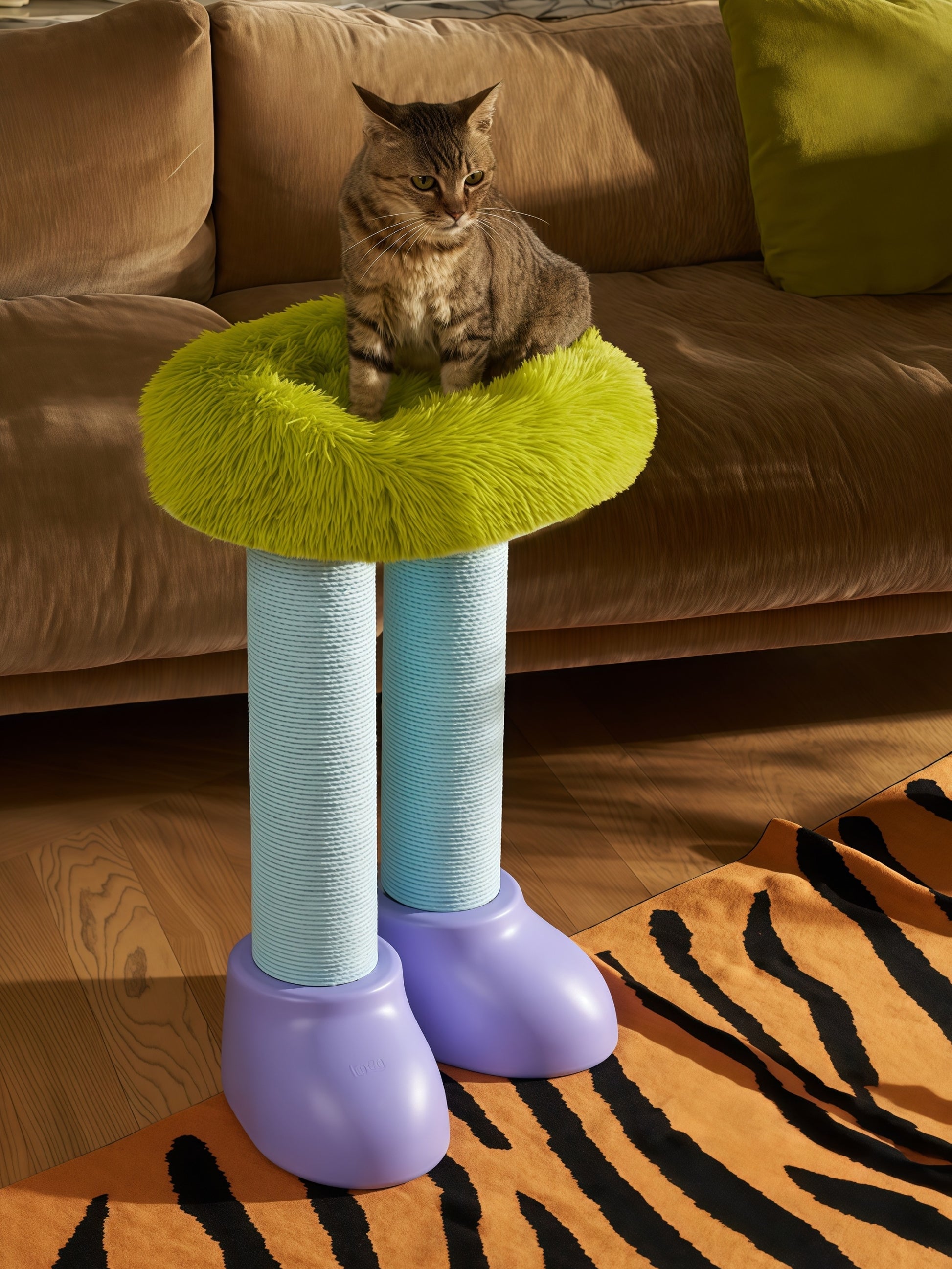 3-in-1 Cat Scratching Post with Bed & Side Table