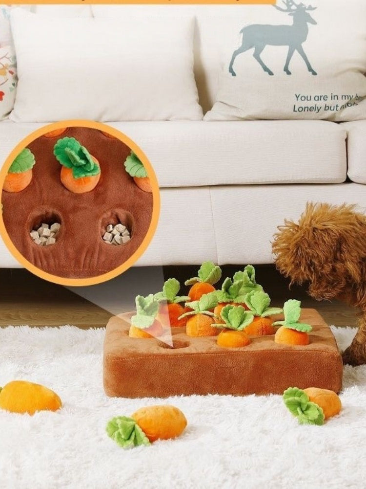 Plush Carrot Snuffle Toy for Dogs