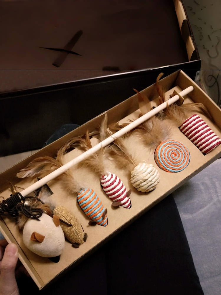 7-Piece Cat Teaser Toy Set