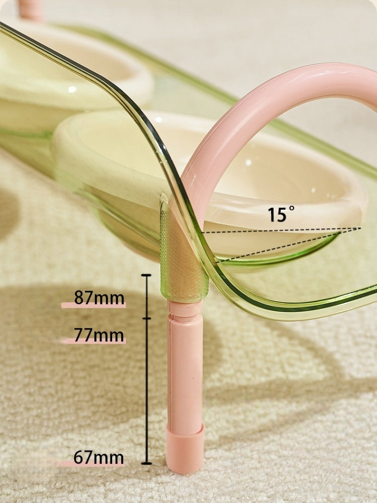 Adjustable Anti-Spill Double Pet Bowl