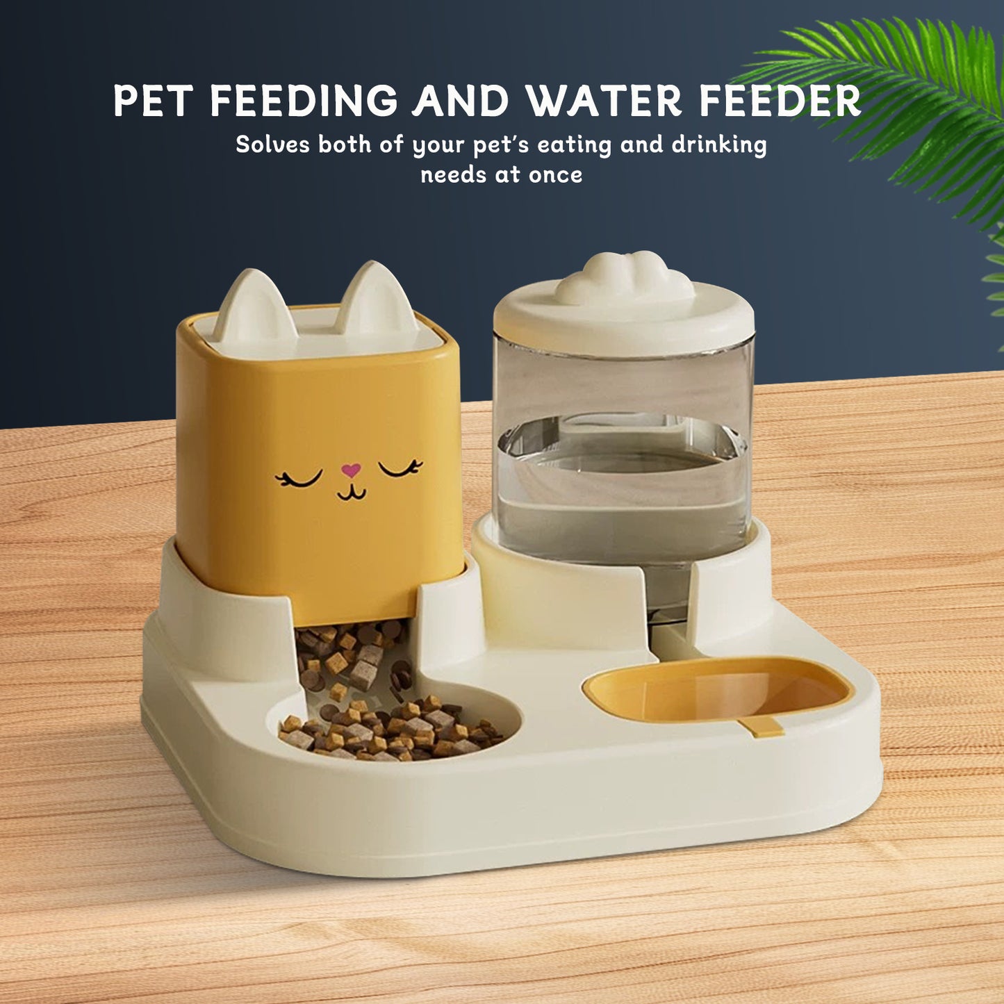Cute Dual Pet Feeder & Water Dispenser