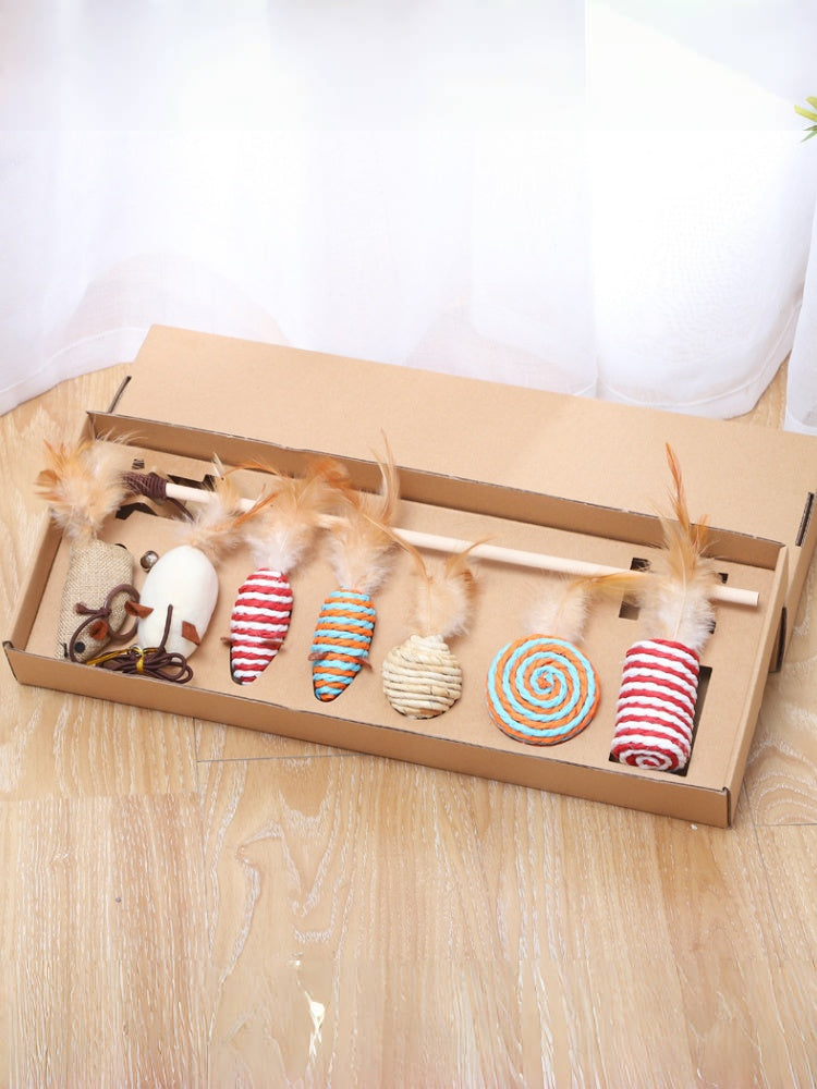 7-Piece Cat Teaser Toy Set