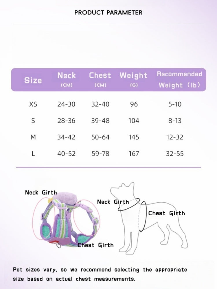 Dopamine Colorblock Breathable Dog Harness & Leash