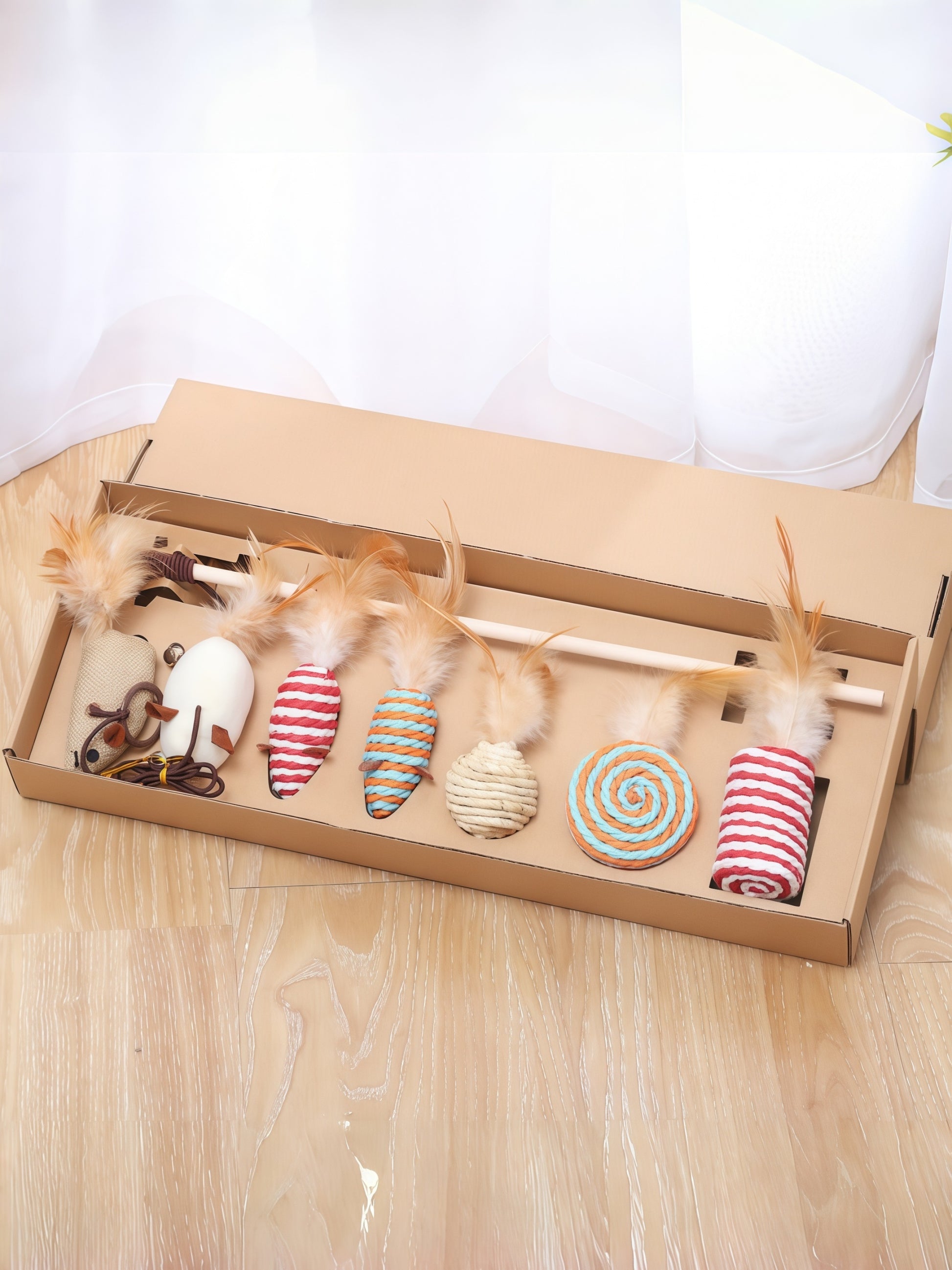 7-piece cat teaser gift set for playful moments from Puff Paw