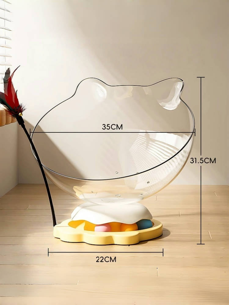 360° Transparent Cat Turntable Nest