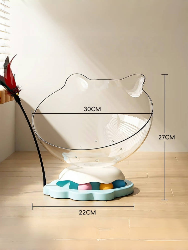 360° Transparent Cat Turntable Nest