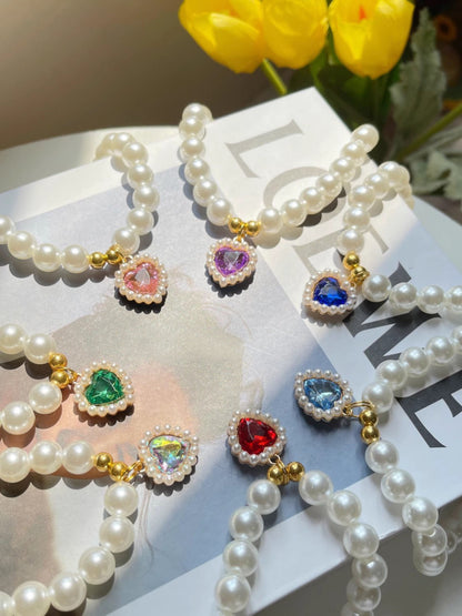 elegant faux-pearl pet necklace adding refined charm from Puff Paw