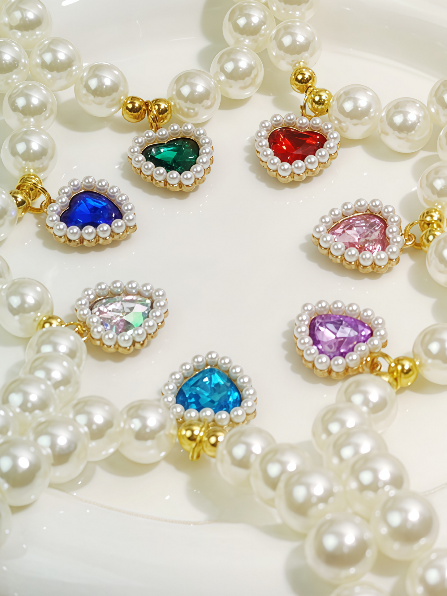 elegant faux-pearl pet necklace adding refined charm from Puff Paw