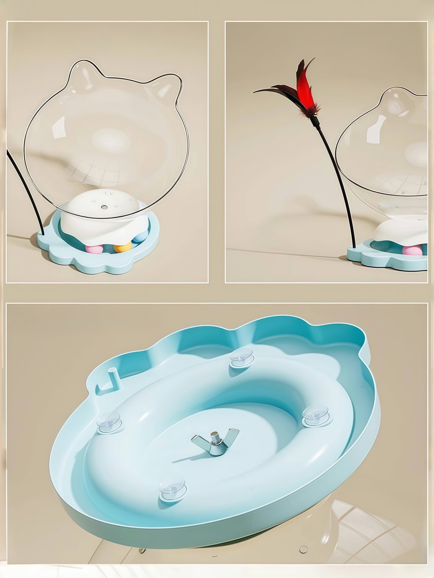 360° Transparent Cat Turntable Nest