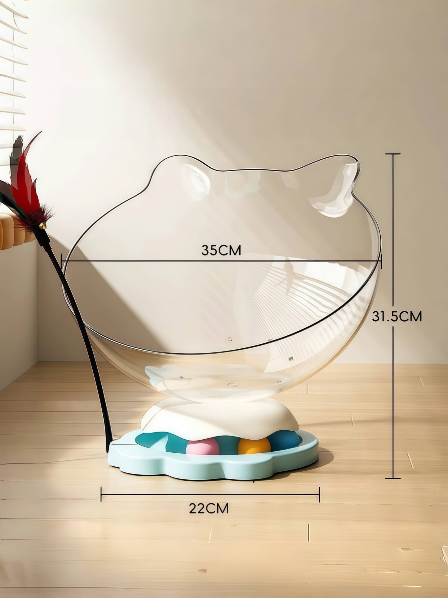 360° Transparent Cat Turntable Nest