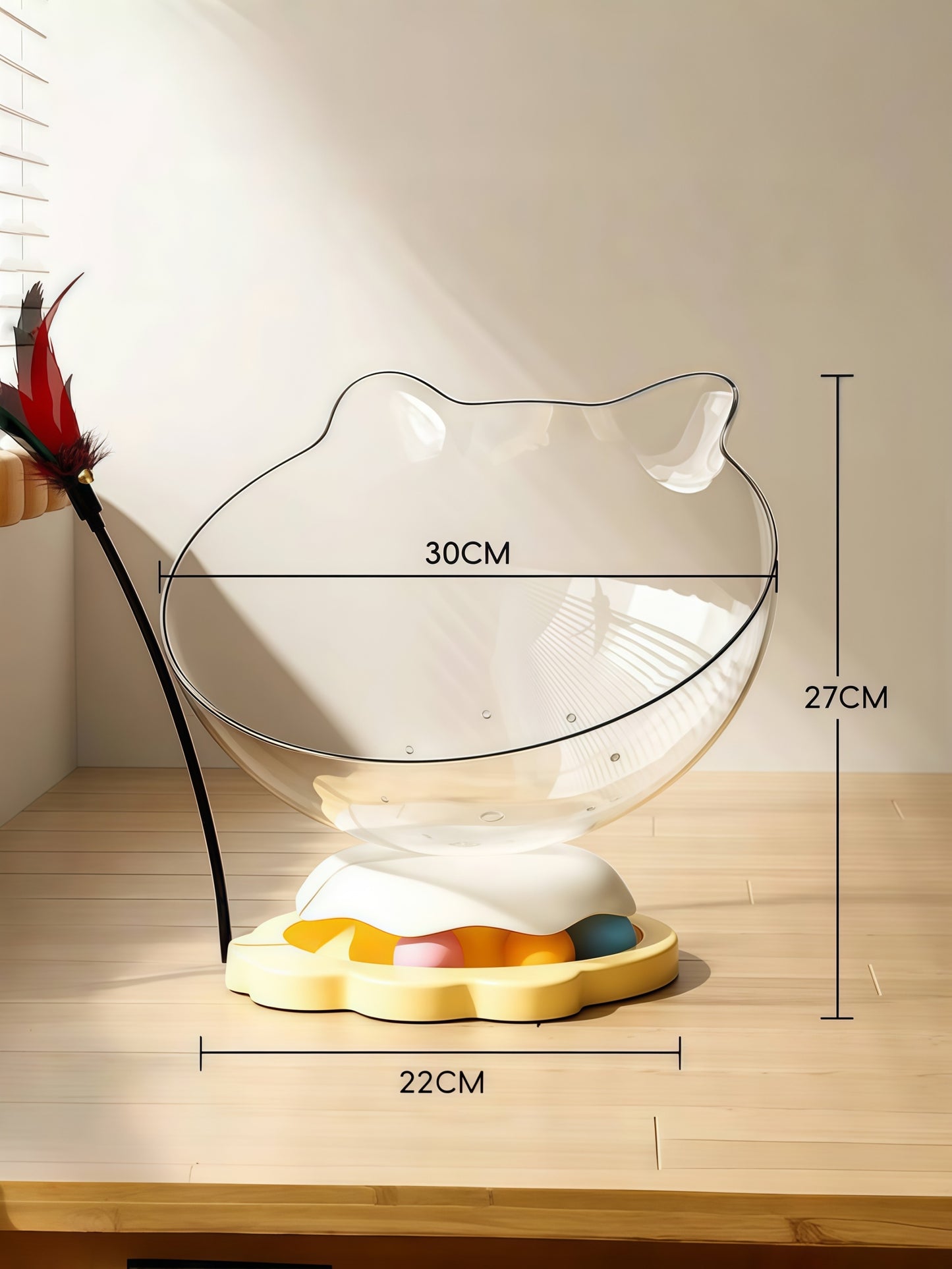 360° Transparent Cat Turntable Nest