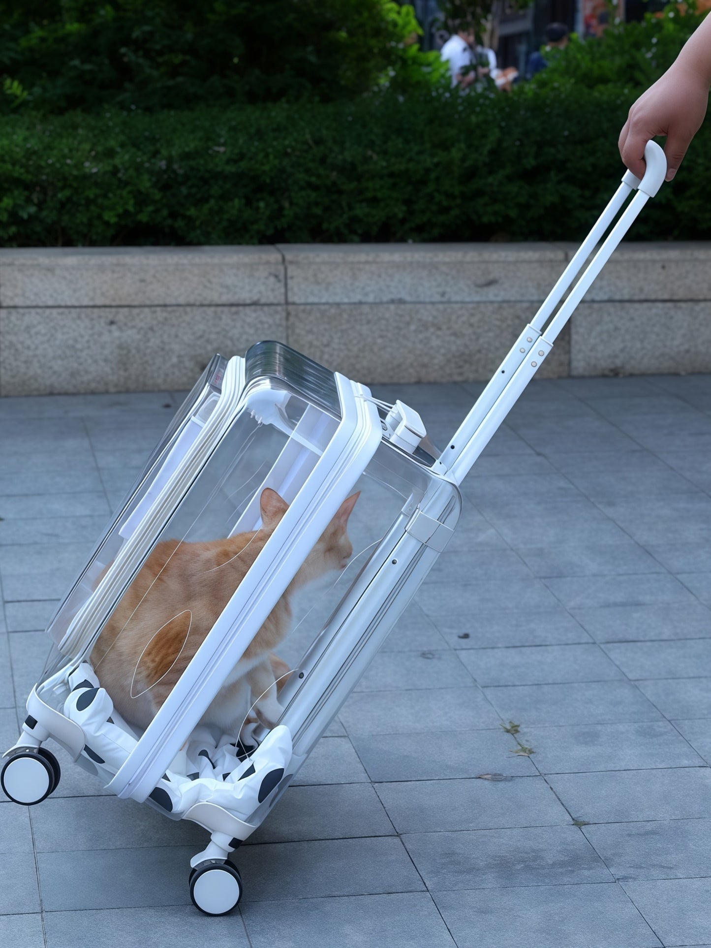 Clear PC Pet Travel Rolling Carrier