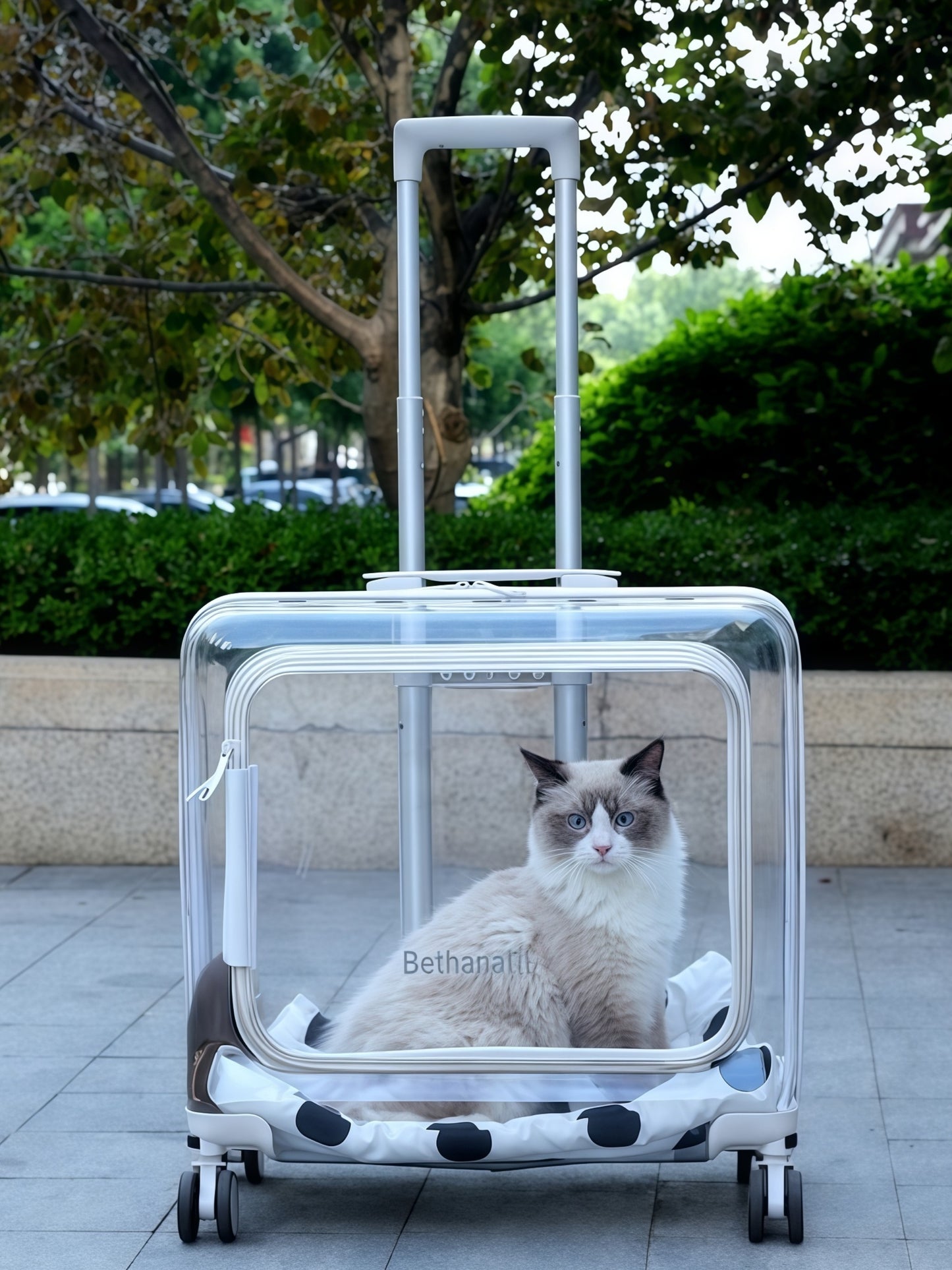 Clear PC Pet Travel Rolling Carrier