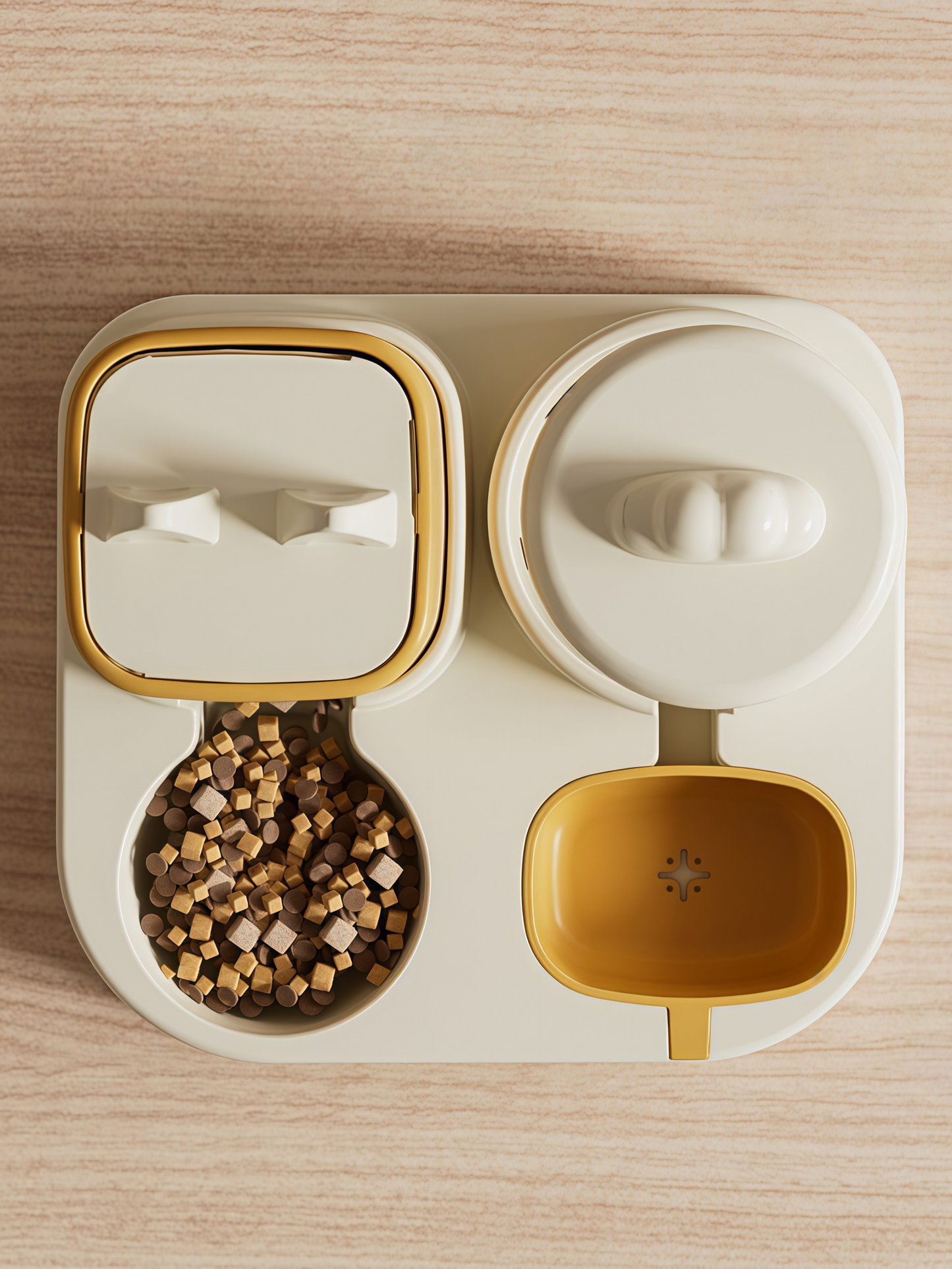 Cute Dual Pet Feeder & Water Dispenser