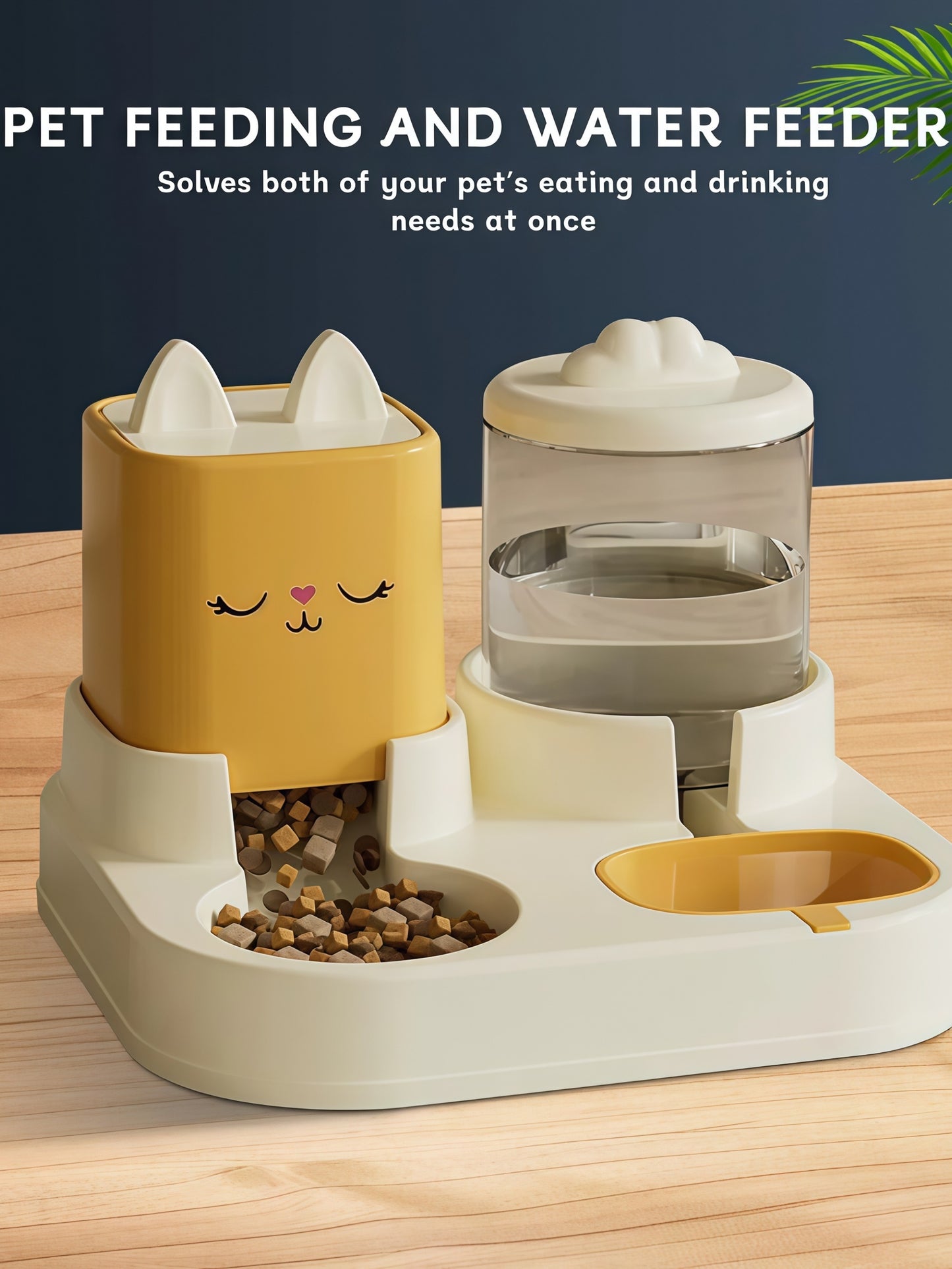 Cute Dual Pet Feeder & Water Dispenser