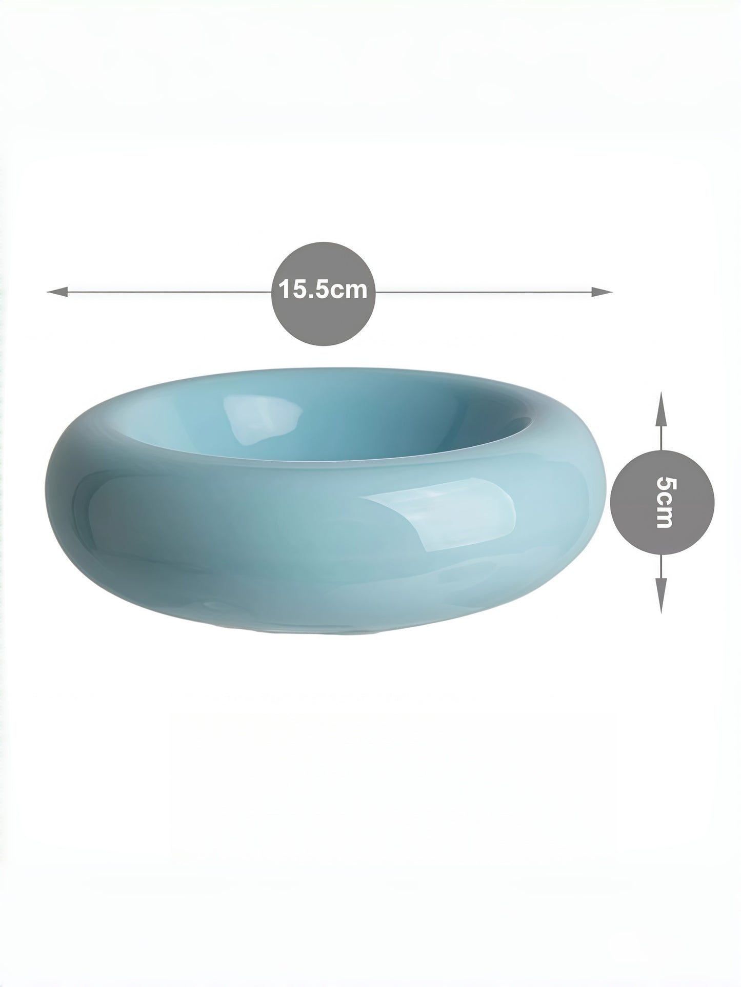 Elevated Ceramic Double Bowl Set with Splash Guard