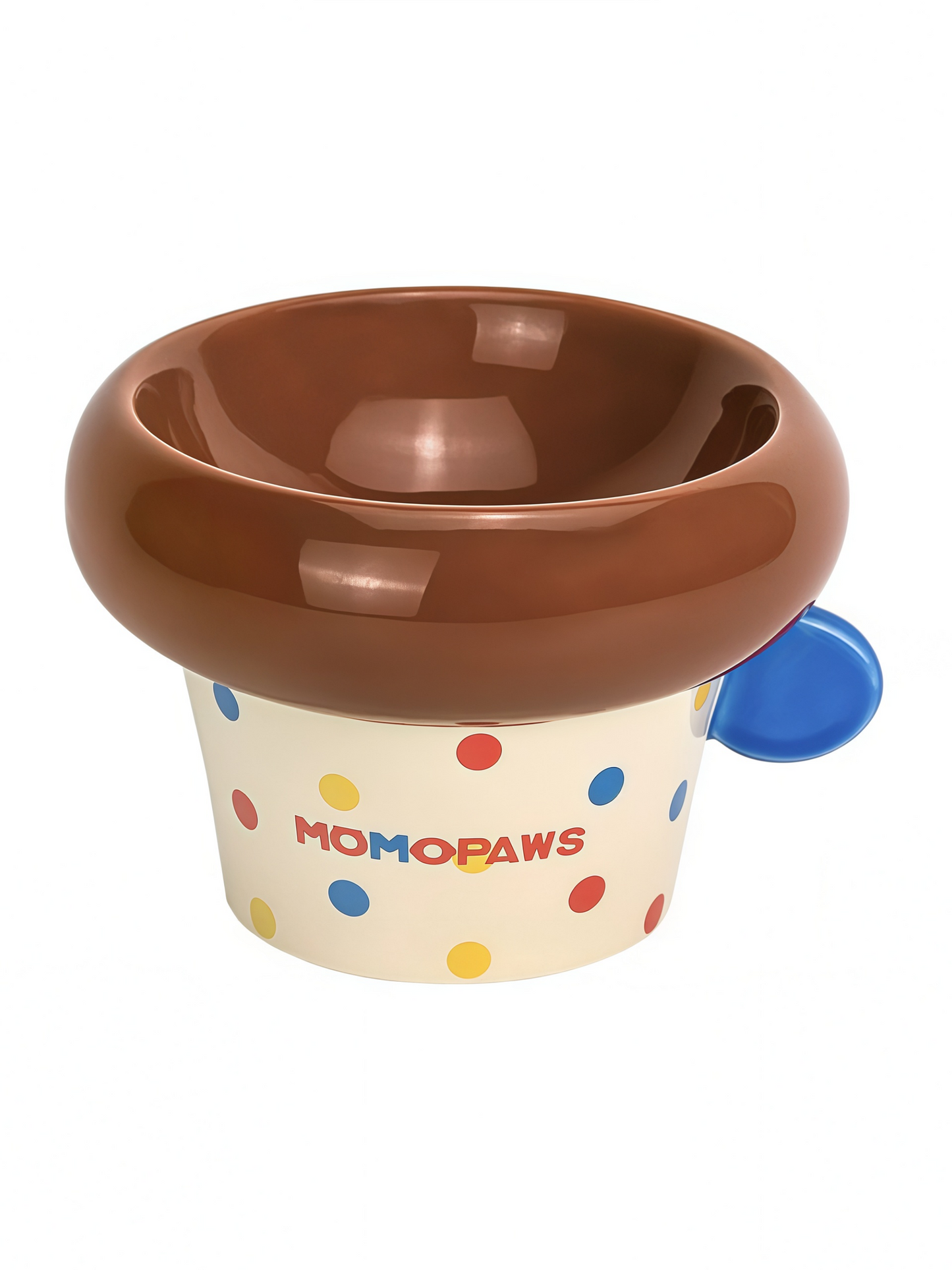 Korean-Style Elevated Ceramic Pet Bowl with Round