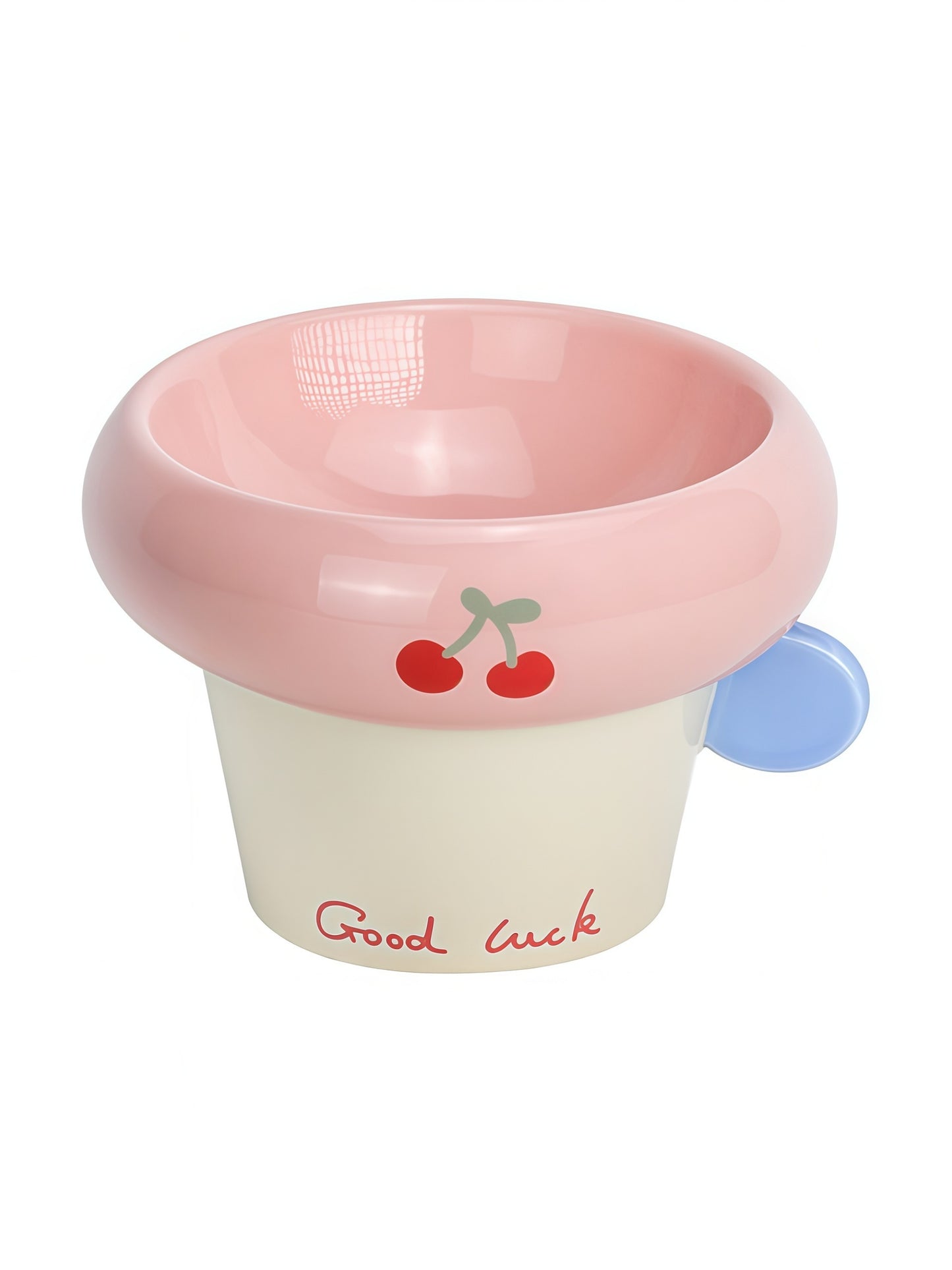 Korean-Style Elevated Ceramic Pet Bowl with Round
