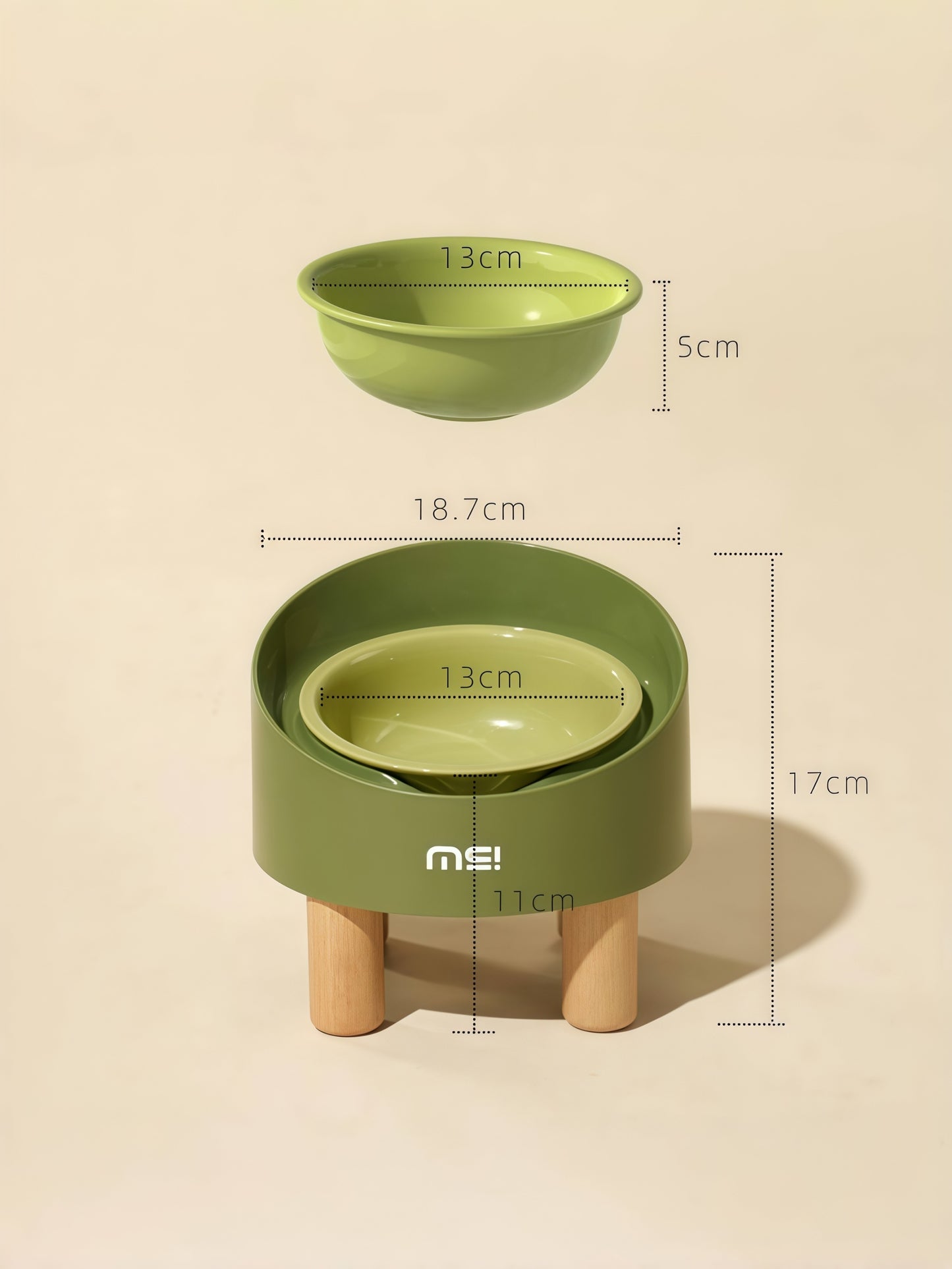 Elevated Tilted Ceramic Pet Bowl