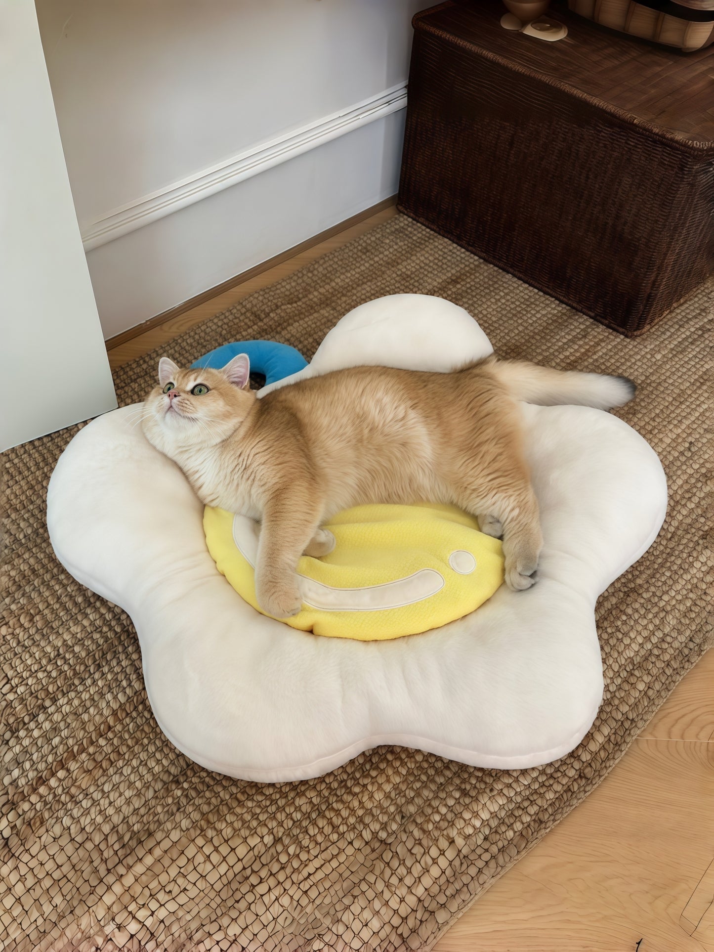 Fried-Egg Plush Pet Mat