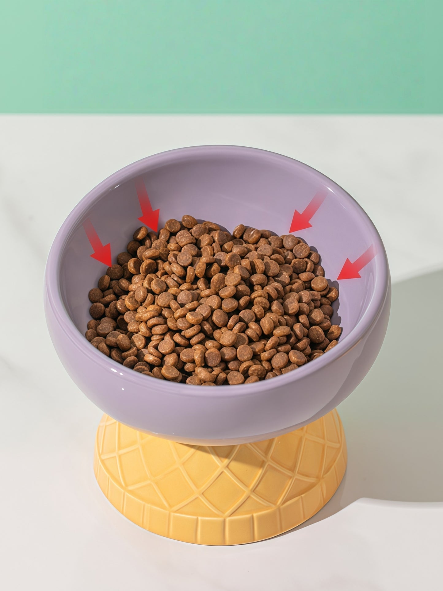 Ice-Cream Style Ceramic Cat Bowl