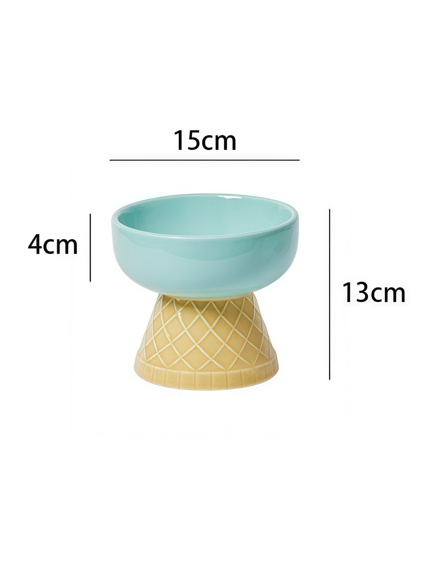 Ice-Cream Style Ceramic Cat Bowl