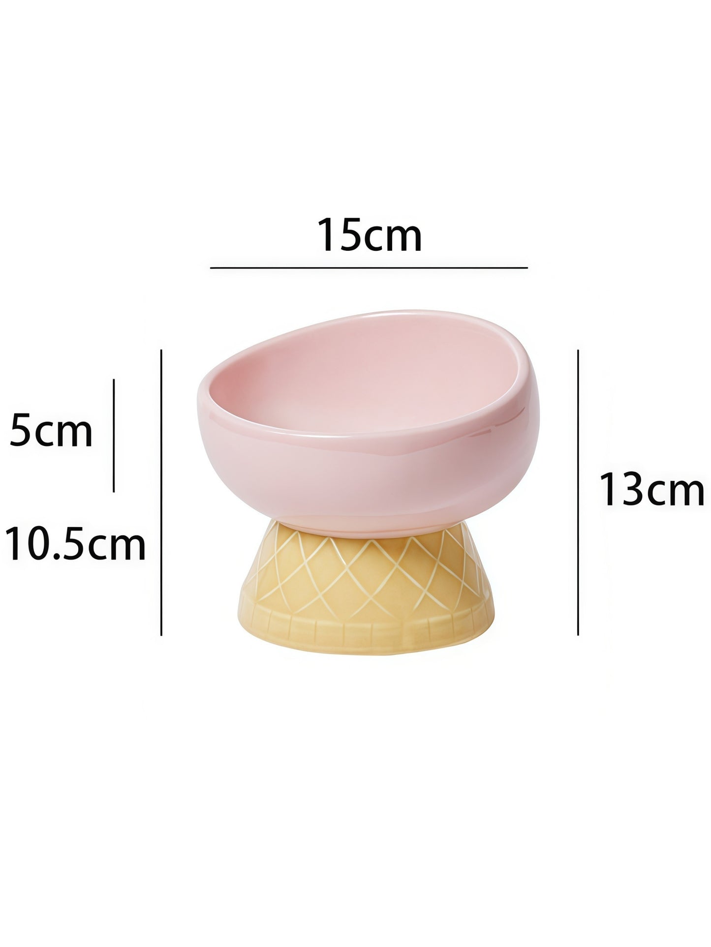 Ice-Cream Style Ceramic Cat Bowl