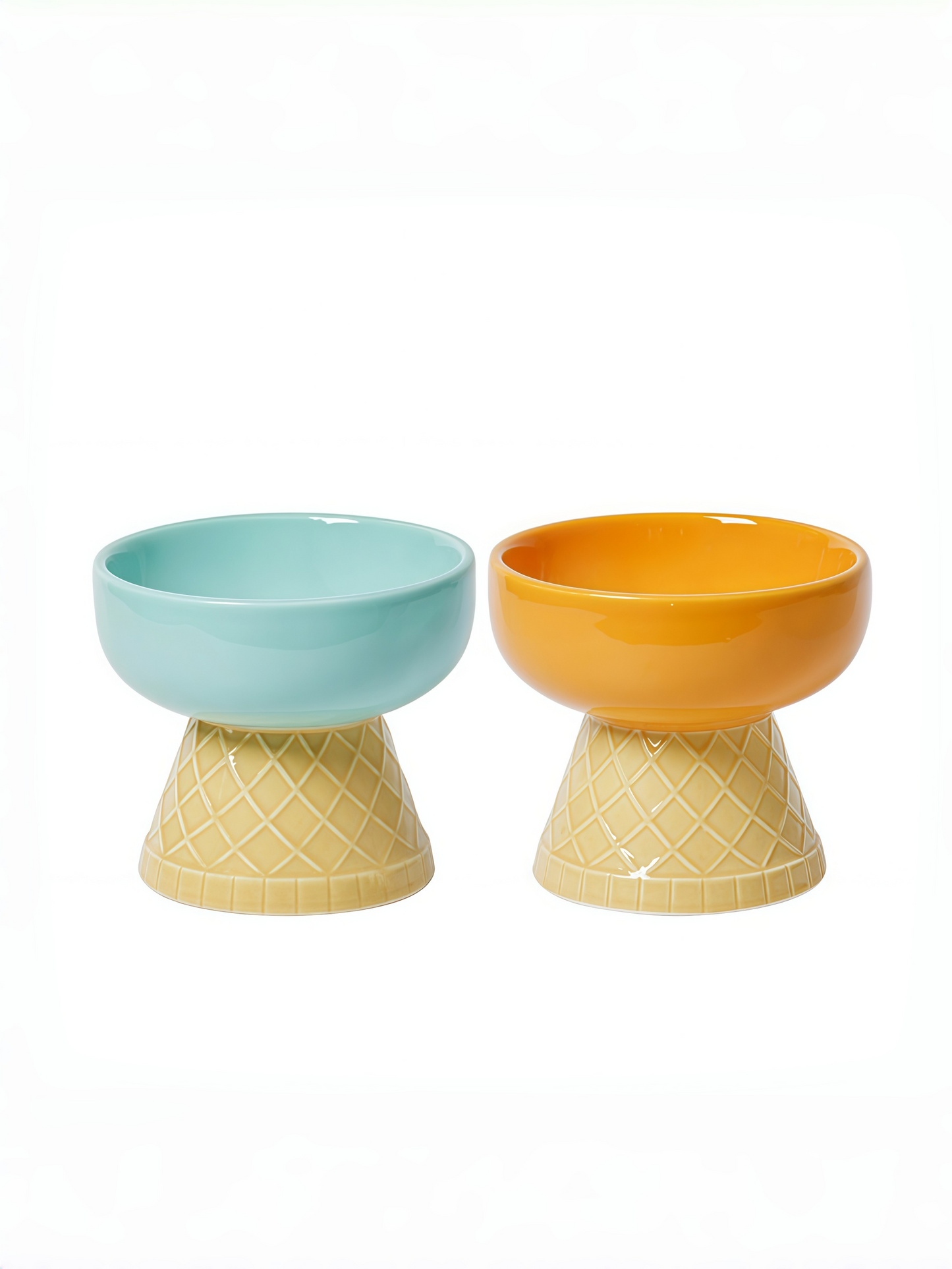 Ice-Cream Style Ceramic Cat Bowl