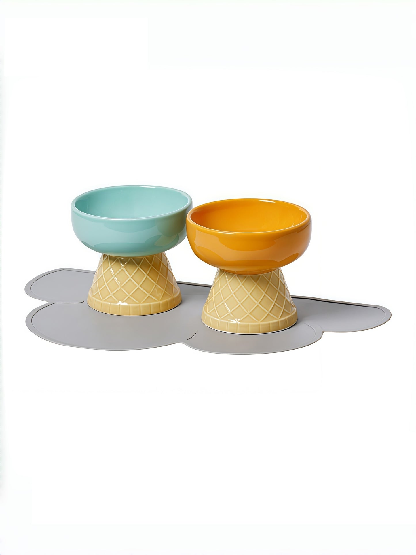Ice-Cream Style Ceramic Cat Bowl