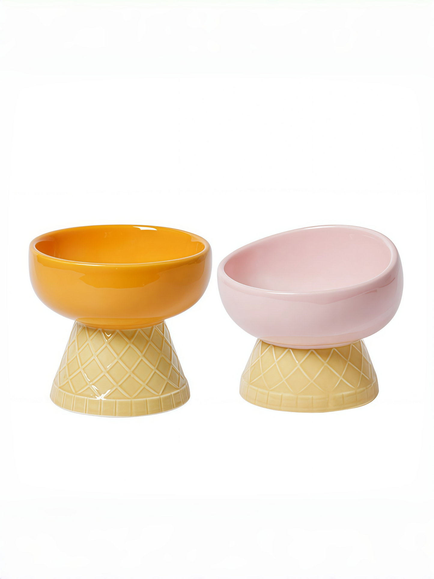 Ice-Cream Style Ceramic Cat Bowl
