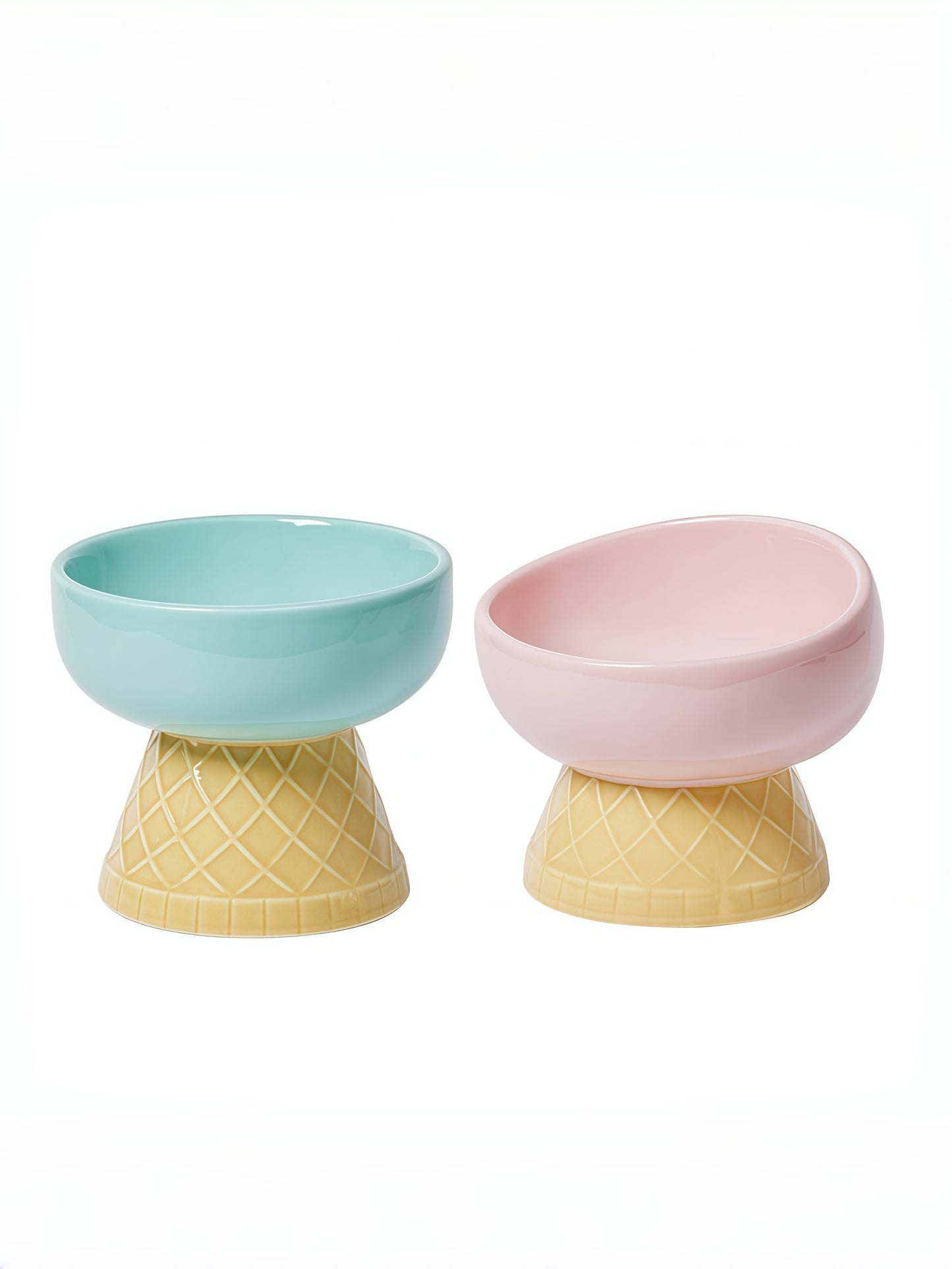 Ice-Cream Style Ceramic Cat Bowl