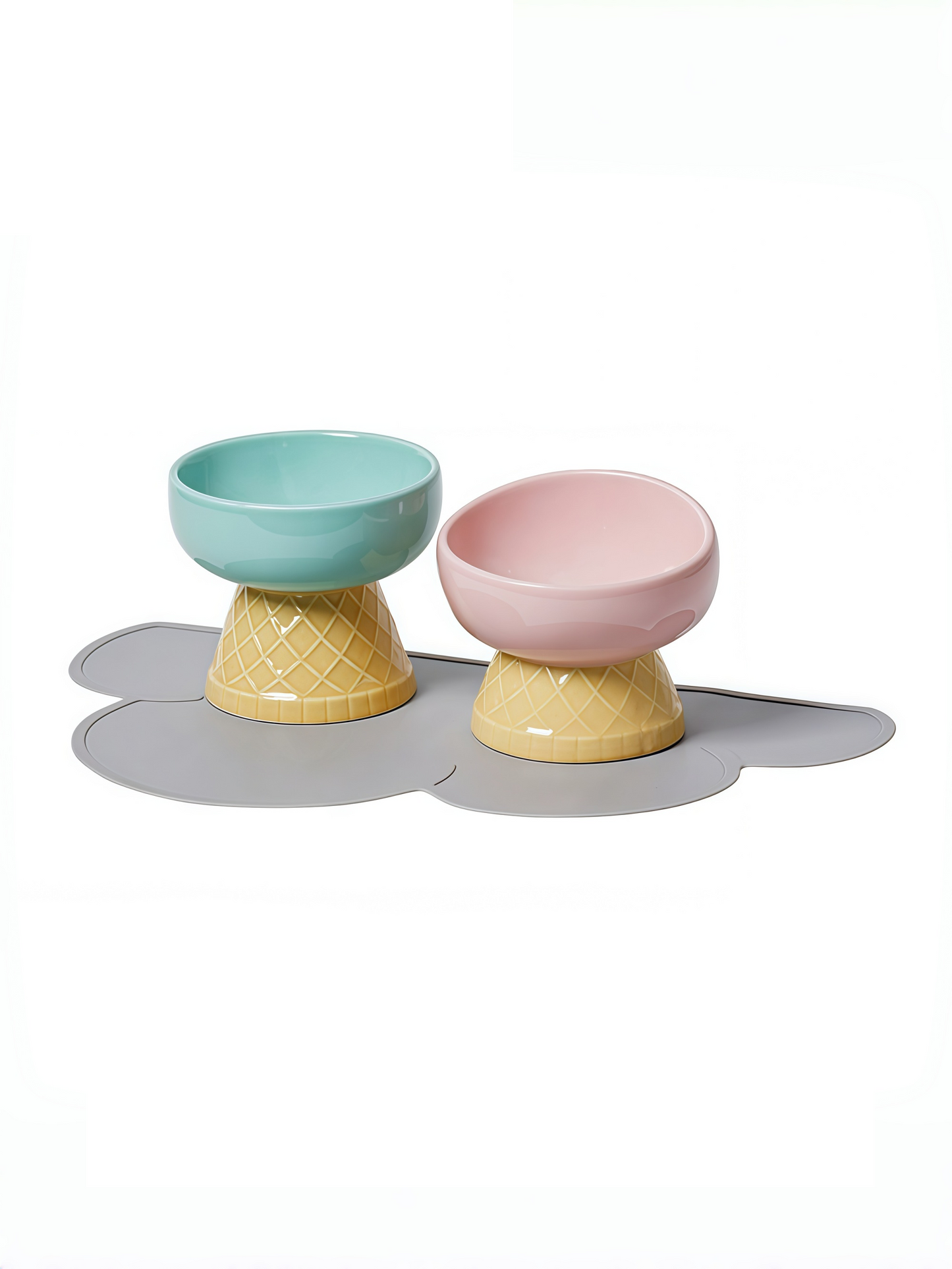 Ice-Cream Style Ceramic Cat Bowl