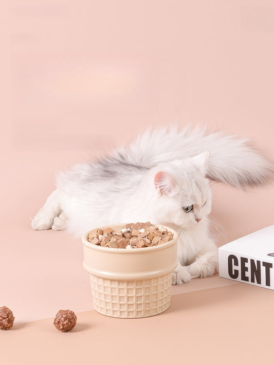 Ice Cream Cone Ceramic Pet Bowl