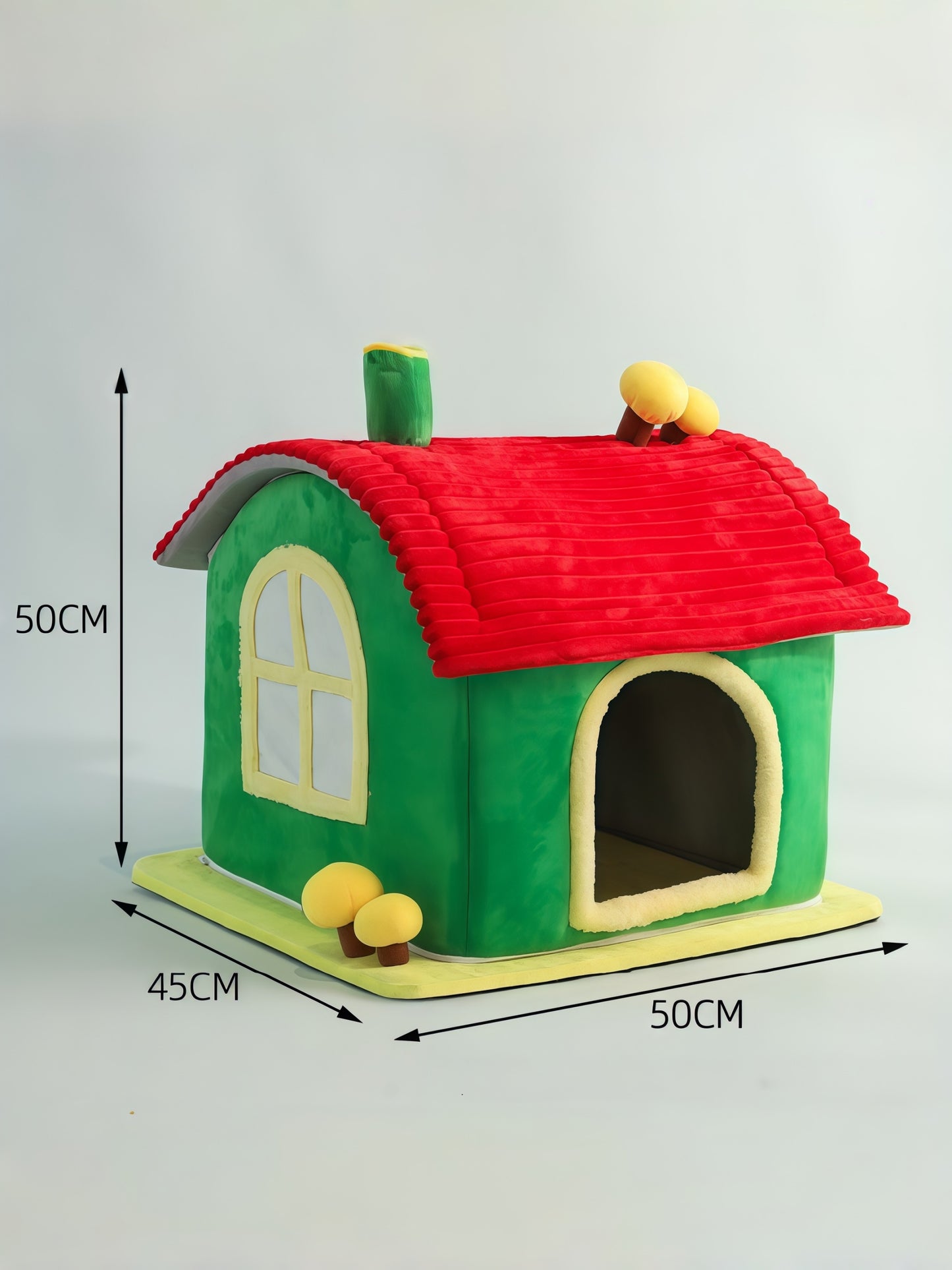 Indoor Covered Cat Cave Bed with Removable Cushion