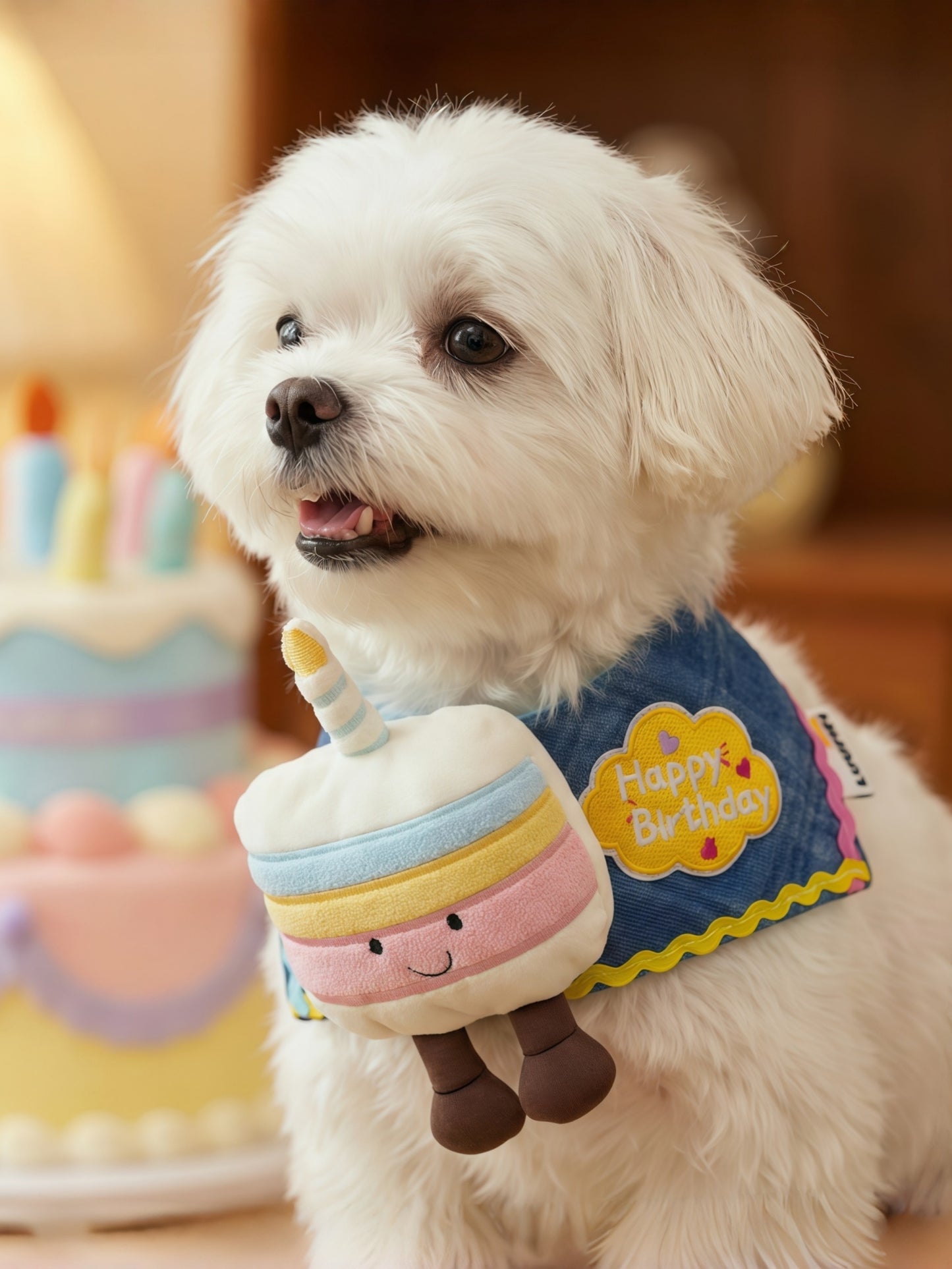 LUUFIFI Adjustable Pet Birthday Bandana Bib