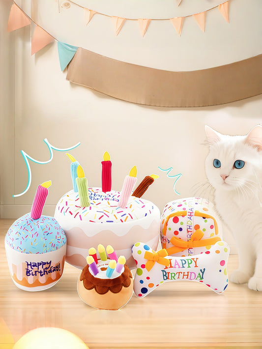 Plush Dog Birthday Squeaky Toy