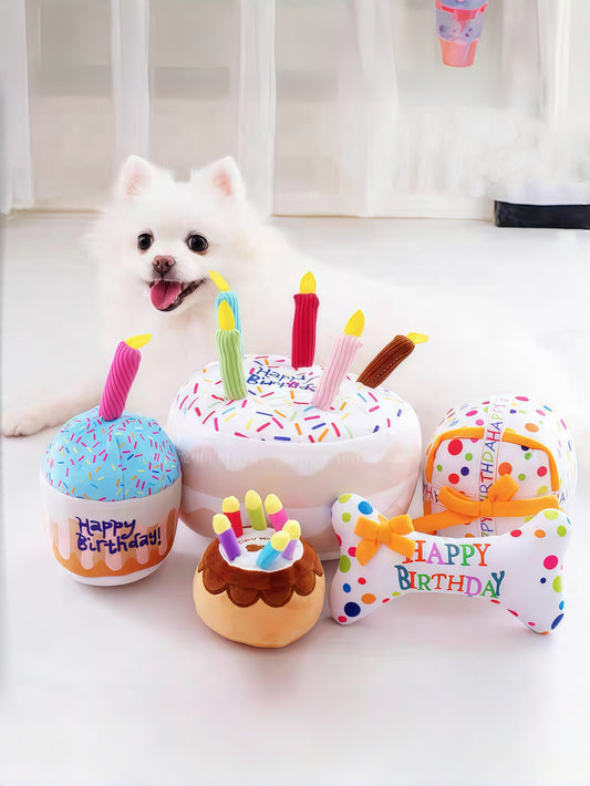 Plush Dog Birthday Squeaky Toy
