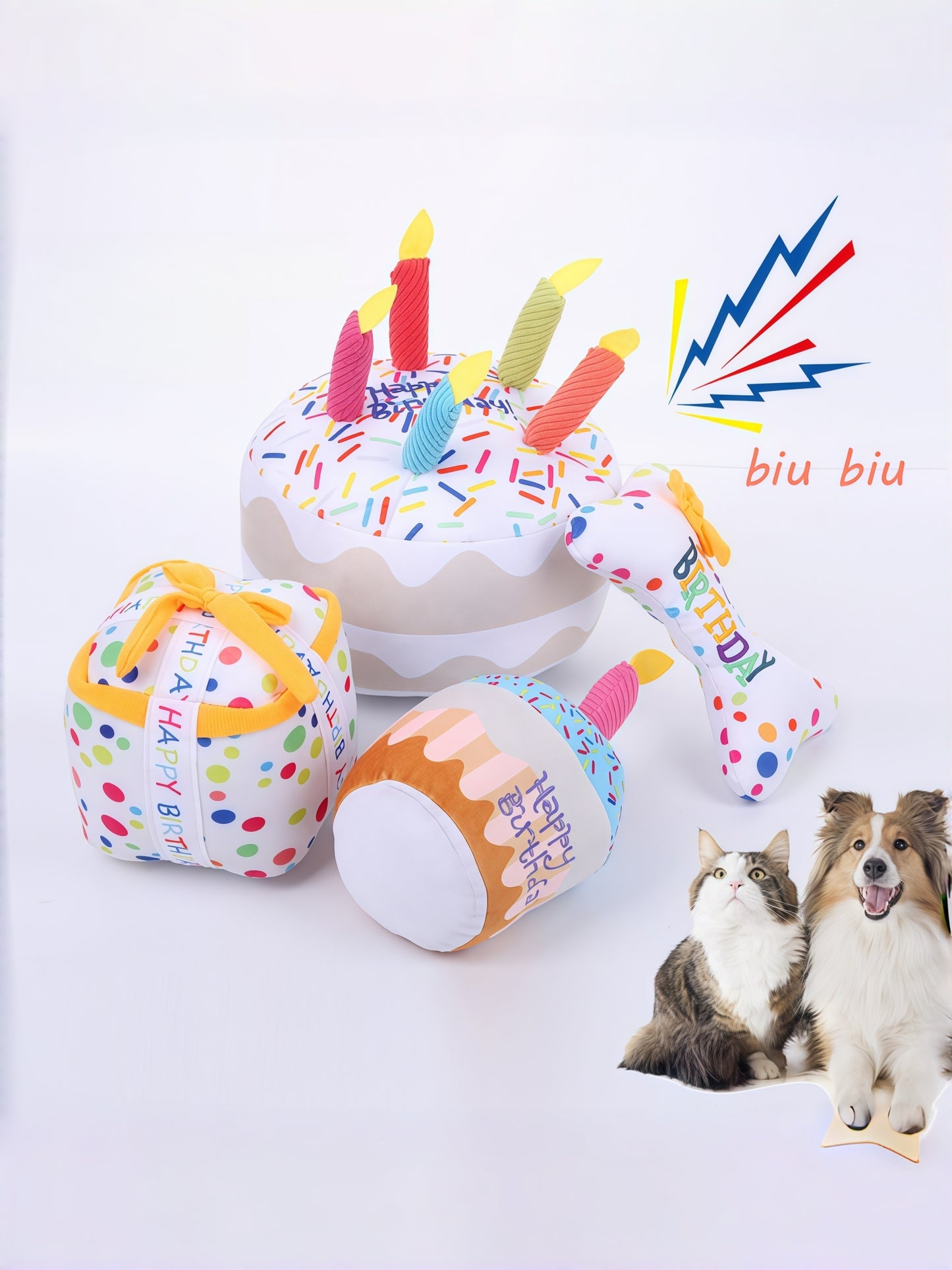 Plush Dog Birthday Squeaky Toy