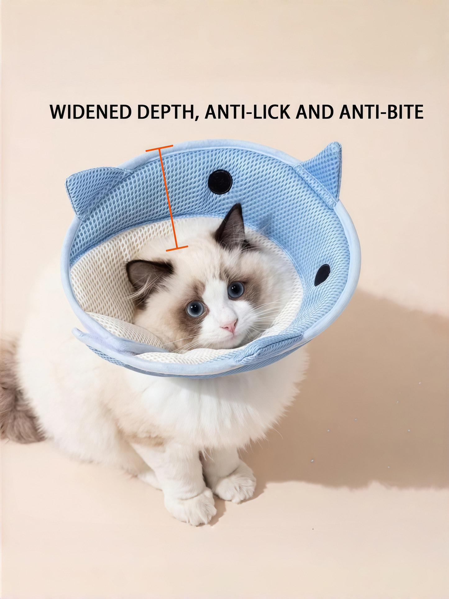 Shark-Shaped Soft Cat Recovery Cone